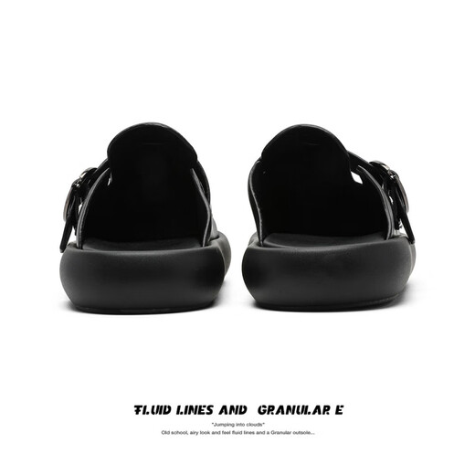 DIFANPU International Luxury Brand Herrenschuhe High-End-Männer für Außenbekleidung mit mattem leichten Luxus-handgefertigten Zehenzehen halbgebundener Birken Slipper Black [Brand Gift Box] 41