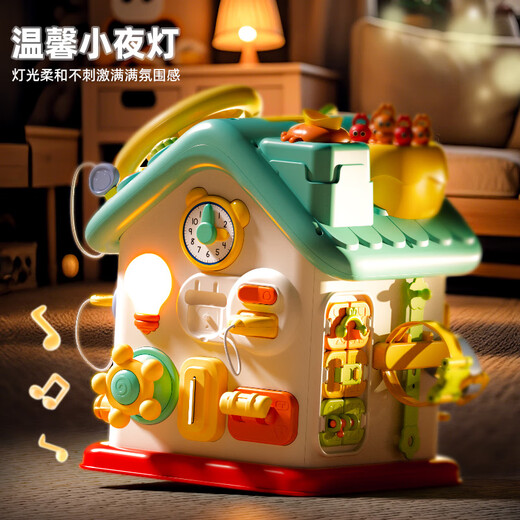淘气玩家宝宝忙碌屋蒙氏早教婴儿精细动作训练儿童蒙特梭利教具益智玩具板 充电版【60合1多功能忙碌屋六大