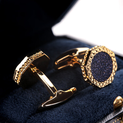 NOSSKISS creative gift sunflower cufflinks for men, simple fashion, light luxury, customized high-end French lining birthday gift gift, golden sunflower cufflinks-gift box