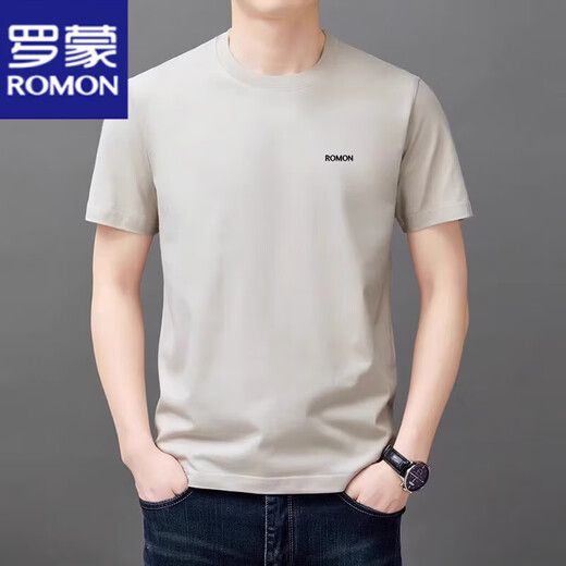 罗蒙（ROMON）短袖t恤男夏季新款中青年圆领宽松透气半袖上衣服休闲凉感体恤衫 YS9929蓝色【带标】 L 110【120-140斤】