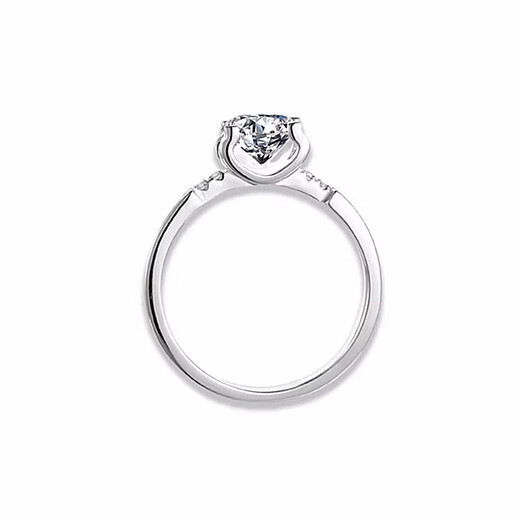 I Do platinum PT950 diamond ring 1 carat micro-paved bull head cultured diamond proposal engagement diamond ring gift for girlfriend micro-paved bull head 50-point diamond size 14