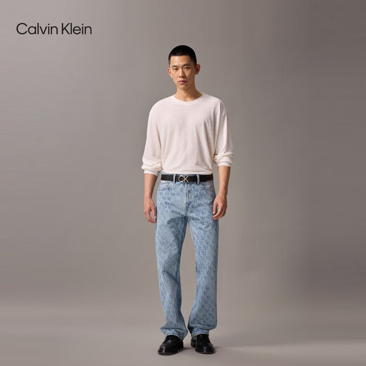 Calvin Kleinjeans25 Frühherbst neuer Männer ck doppelseitige Buchstaben Schnalle Textur Belt Gürtel Geschenk 4d7036g