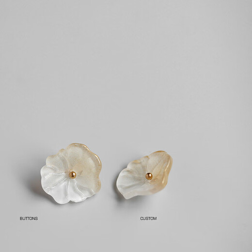 Jiyu Lotus Leaf Irregular Flowers Jade Buttons Designer Accessories Cheongsam Hanfu Shirt Decorative Buttons Cuffs White Gradient Apricot 5pcs 1pc