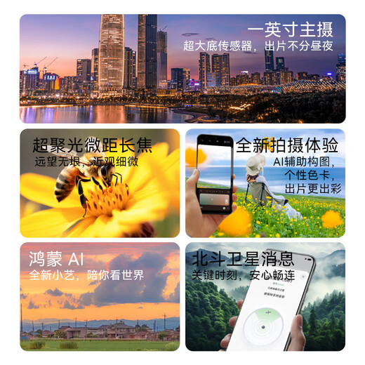 Huawei (HUAWEI) National Subsidy Pura 80 Pro One-inch main camera Personalized color card AI assisted composition Supports Hongmeng 6.0 Huawei Hongmeng smartphone SJ31A Glaze White 12GB+256GB 6 periods interest-free