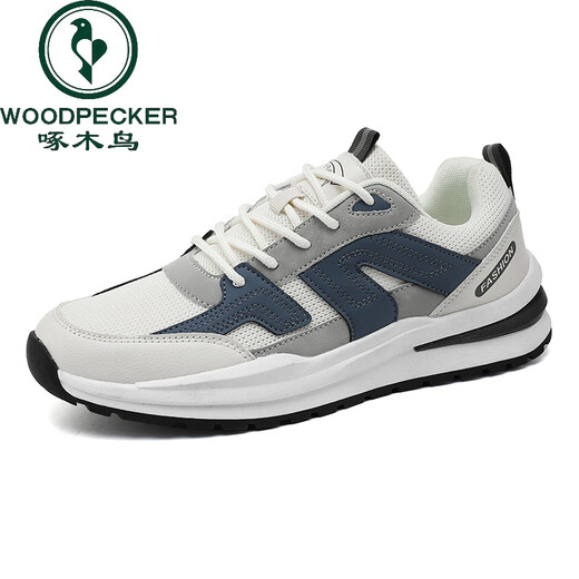 Padpecker Zapatos para hombres de gran tamaño Summer 45 zapatos para hombres 46 zapatos deportivos 47 zapatos casuales 47 más 48 zapatos de malla transpirable H9903 White and Blue Mesh 45