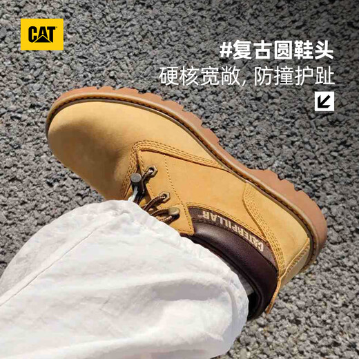 CAT卡特马丁靴中帮大黄靴男士工装鞋轻户外防滑登山鞋P110973N3BDC25 黄色 42