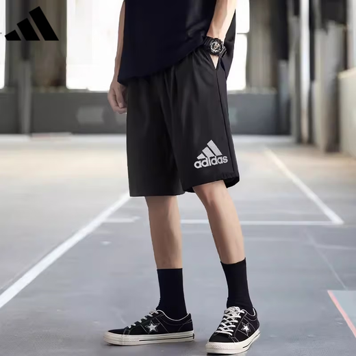 阿迪达斯 （adidas）男子足球健身速干透气五分裤训练运动短裤GK9602官方旗舰正品 IC1484经典速干黑条纹 S