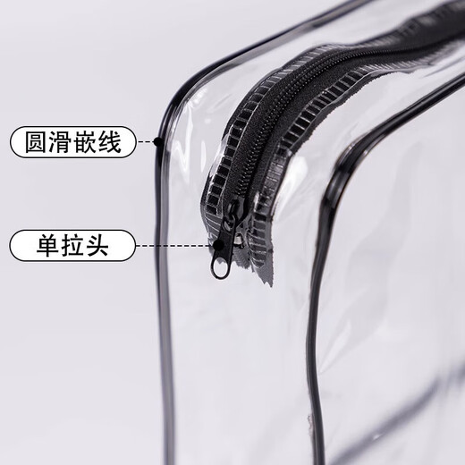 Portable Waterproof Cosmetic Bag Transparent Cosmetic Wash Bag Swimming Bath Large Capacity Storage Bag Travel Storage Bag Special Transparent Medium Black