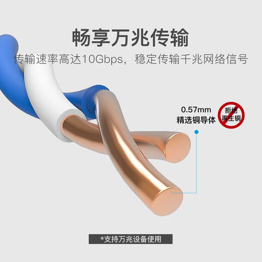 山头林村超六类网线千兆高速双屏蔽纯铜CAT6A 工程装修家用布线 灰色QS6169 5米