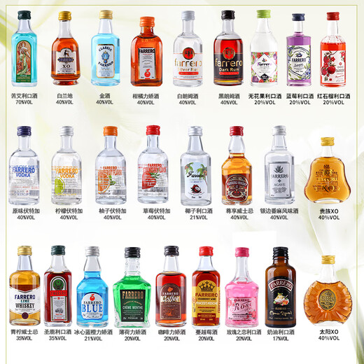 马丁巴克调酒基酒套装小瓶 便利店小瓶酒 洋酒威士忌伏特加小瓶 微醺套装 万能基酒套装【50ml*6支】