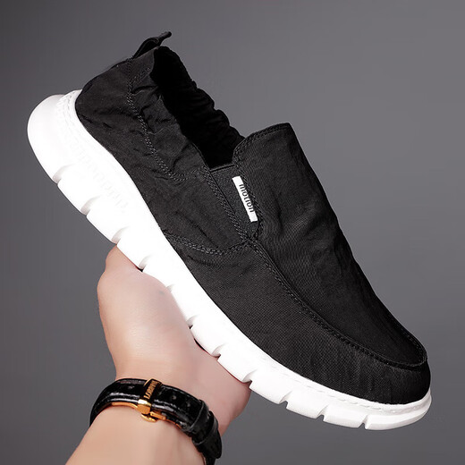 Los nuevos zapatos de lona de primavera de Hailan Home para 2025 bajo la casa de Shanghai Home Men's Casual Shoes for Men son transpirables y funcionan viejos 881 Negro 39