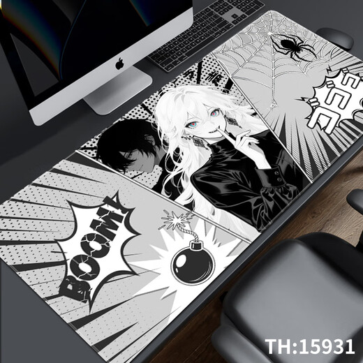 
Ruqinlian cool comics e-sports mouse pads for extra large men's personalized workstation office computer desk pads rubber pads keyboard pads smooth thickened lock edge wrist guard pads non-slip and wear-resistant 15932 storyboard, length 800mmX width 300mmX thickness 4mm