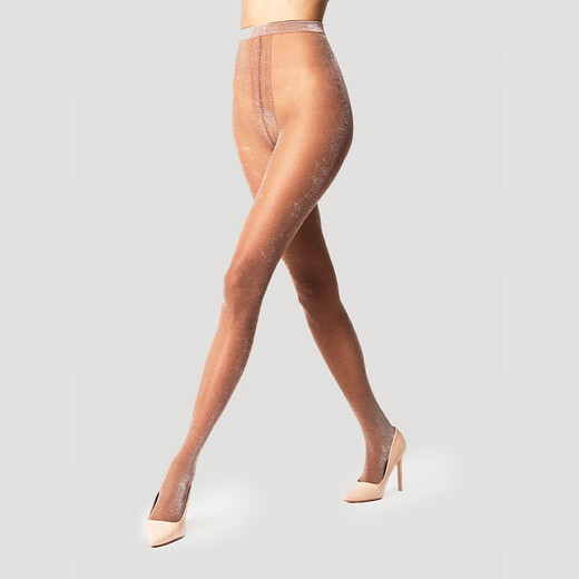 Wolford [Nuevo producto de la temporada] Wolford Shiny25d Metal brillante pantimedias con textura 17081 9850_gray_silver XS