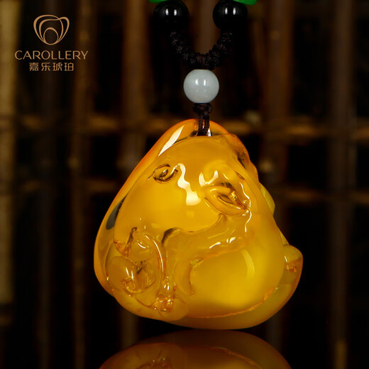 Jiale amber beeswax pendant female beeswax carved elephant pendant natural amber authentic birthday gift one thing one certificate