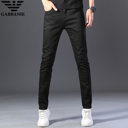 
Chiarmania high-end black jeans men's spring and autumn new slim foot trousers K683 black 28