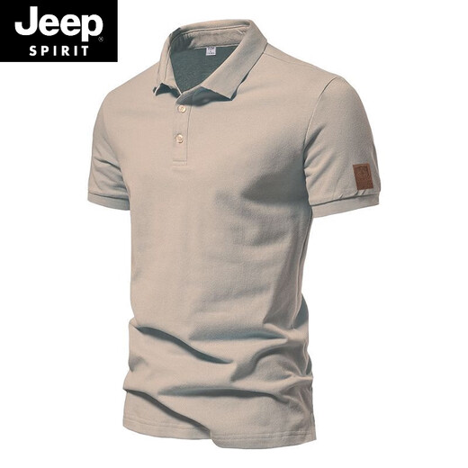 JEEP SPIRIT美式复古珠地棉男士polo.衫纯色休闲商务通勤短袖T恤夏季半袖翻领 紫色(AQ新691) M M(100-120斤)