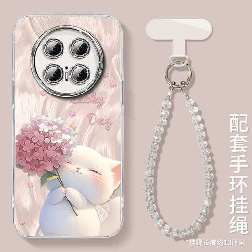 XMSJ绣球猫适用华为mate70手机壳mete70pro的感m70系列全包镜头膜mt70 NM15657绣球猫蓝自带电镀闪粉镜 华为Mate70