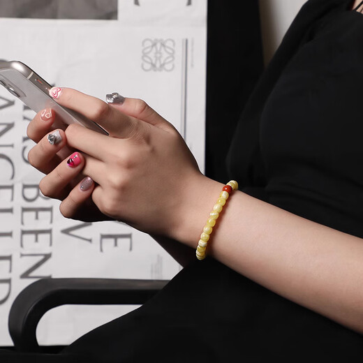 Fat Donglai quality natural raw mineral Russian material white flower beeswax old type barrel bead bracelet Buddha beads cultural play original boutique women's boutique bracelet diameter 9mm