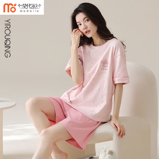 
Modali tender solid color cotton pajamas for women in summer solid color cotton shorts shorts summer new young ladies home clothing set Yi short sleeve suit: YZT9856 M Recommended 70-95 Jin [Jin equals 0.5 kg] wear
