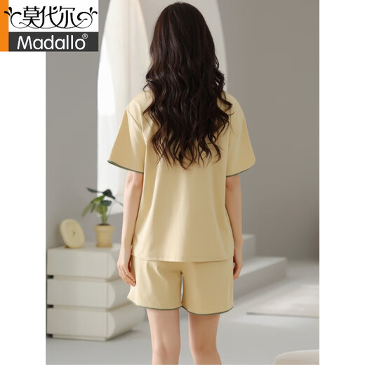 莫代尔睡衣女2025夏季新疆棉短袖短裤简约休闲棉质薄款家居服套装可外穿 Z9859 XL 建议120-140斤