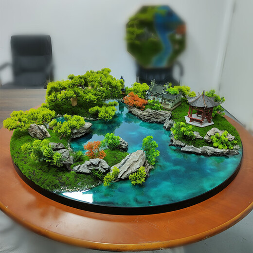 Dongluyu Hotel Hotel Dining Table Flower Vase Bonsai Round Table Turntable Decoration Crafts Garden Design Decoration 60 Ziyun Villa