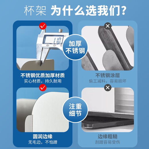 咖啡奶茶店专用一次性纸杯架取杯架吸管收纳盒分杯器吧台用品商用 亚克力-白色二层六格7036+斜四