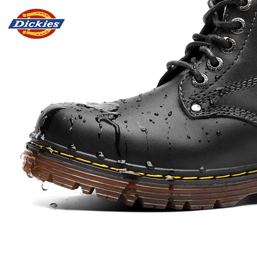 Dickies Martin Boots Herrenschuhe für Frühling britische Stiefel Männer vielseitige High-Top-Lederstiefel Männer und Frauen Paare Stiefel Trendy Workwear Schuhe Schwarz S28 (Männerstil) 39 [eine Größe größer, geeignet für Sportschuhe 40]