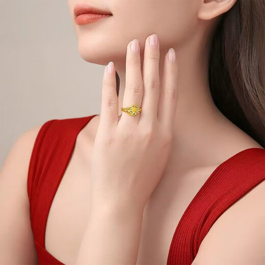 New high-looking rose ring for women, adjustable mouth, gift for girlfriend, temperament, fashionable and versatile, new lily ring on the market