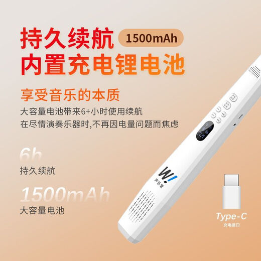 乐翻天新款电乐管自带蓝牙全自动笛子音乐伴奏神器中老年人零基础练习笛 白色/零基础练习吹奏乐管