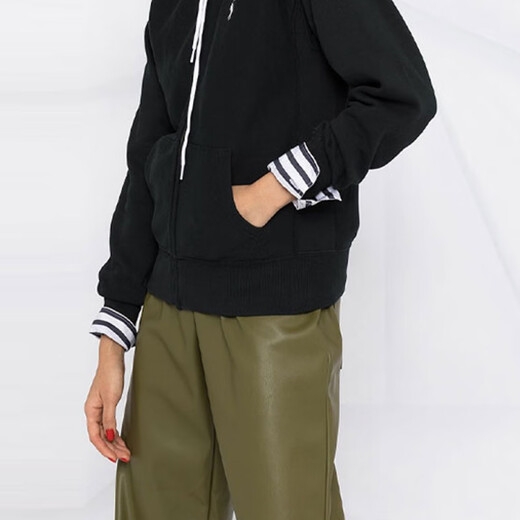 拉夫劳伦（Ralph Lauren）Logo刺绣拉链连帽卫衣外套女款黑色 黑色 XS
