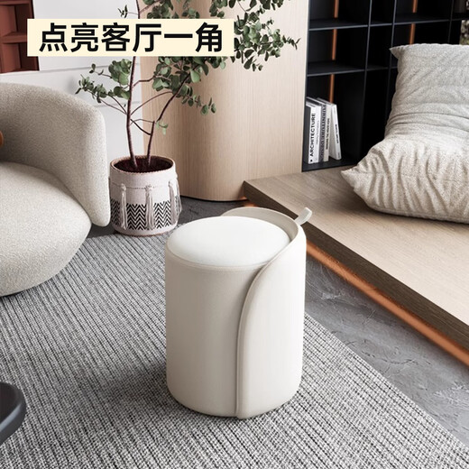Material de Xiaojiang Ligera Lugar de lujo Taburete Nordic Simple Girls Beding Tabures de Internet Celebrador Mabeador Hermoso taburete White + Gray