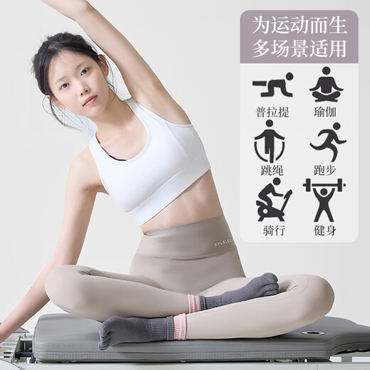 DFBK German Five Finger Yoga Socks Non-slip Women's Pilates Indoor Sports Fitness Dancing Beginner Floor Socks 2 Pairs Pink + Purple