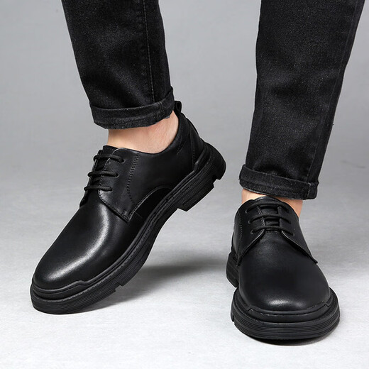 LeoSoxs2025 Herbst und Winter Leder Schuhe Männer lässige britische Martin Boots Männer echt i Leder koreanischer Stil Trendy Arbeitsschuhe Low Top Männerschuhe 100 Brown 9922 44