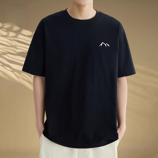 KOOSHI奢品白色短袖t恤男士夏季薄款圆领上衣宽松休闲凉感半截袖上衣男 WT52C1049白色 M