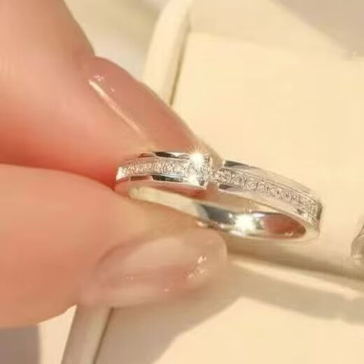 MZMZ platinum couple ring men's pt950 platinum knot engagement diamond ring Valentine's Day birthday gift for girlfriend light luxury - closed mouth/engraving custom shot here