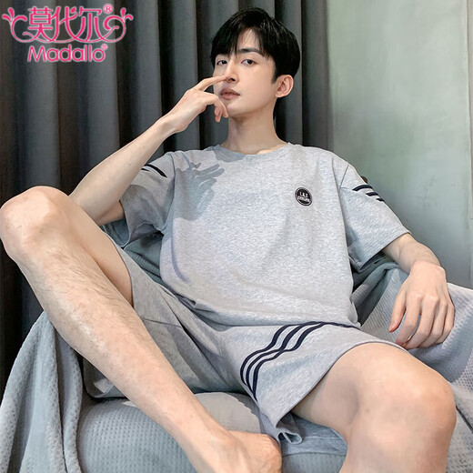 Modal Men's Pajamas 2025 Summer New Short Sleeve Thin Comfortable Breathable Loose Large Size Home Clothing Set Can Be Wear Outside HD9928 L