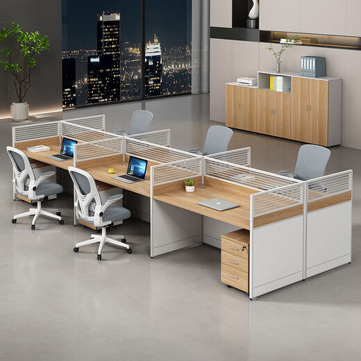 Yum Shengfeng office desk and chair combination 4-person simple modern staff screen booth 6-person staff desk office furniture
