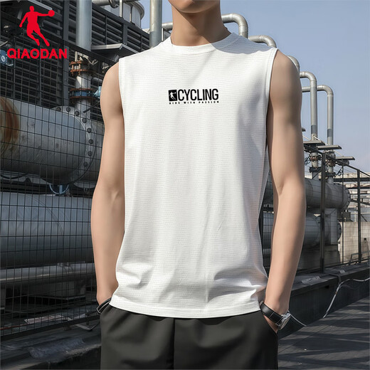Jordan Sports Vest Men's 2025 Summer New Mesh Breathable Quick-Drying Cycling Sleeveless Top Men's Running Fitness T-Shirt Jordan White M/170