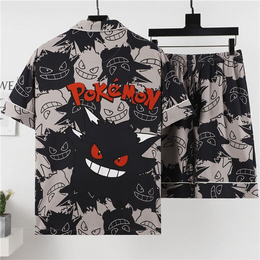 Mu fengqing Pyjama Herren Sommer kurzärmelige Shorts Comic Student Thin Plus Fat Plus Size Herren Hauskleidung Casual Anzug Red Eye 3271 [Cartoon-Anzug] m Standard (High 165100Jin [Jin entspricht 0,5 kg]))