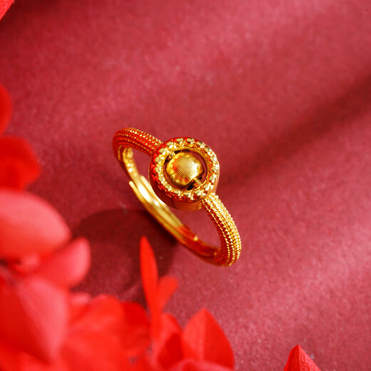 Time to Run Ring for Women, Adjustable Niche Light Luxury Lucky Beads Cat's Eye Simulated Sand Gold Birthday Gift Time to Run Ring (Adjustable)