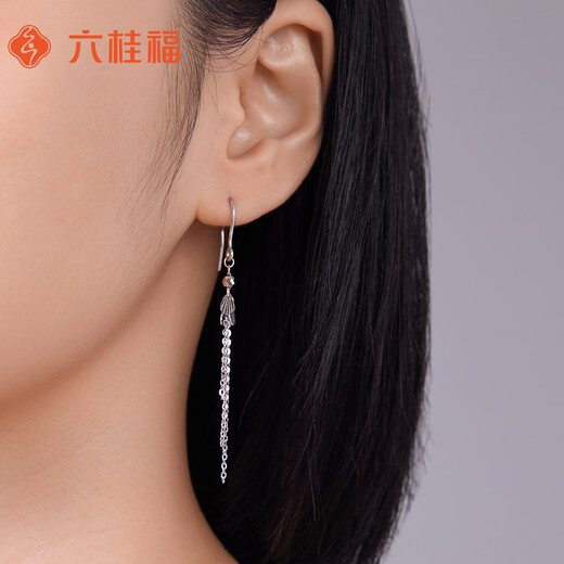 Liuguifu jewelry platinum earrings tassel pt950 platinum earrings birthday gift about 3.35g