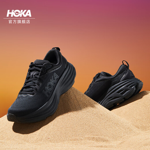 HOKA男款夏季邦代 8公路跑步鞋BONDI 8轻盈舒适缓震透气 黑色 / 黑色(建议拍大半码) 41