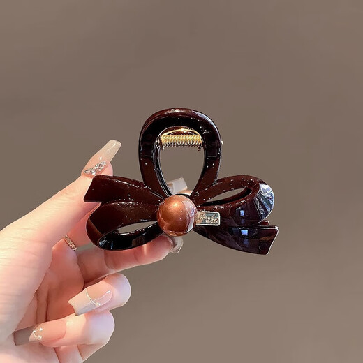 Xiaoqingcucumber 520 Подарочный объект Bust Clip Женский темперамент Shark Clip Light Luxury High-end Send Send Back Hair Clip Accessories F3206 Шоколадная коричневая майлард Высокий клад