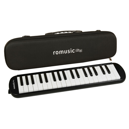 Romusic mouth organ, 37-key EVA hard-packed mouth organ for primary school students, children's beginner playing instrument, black