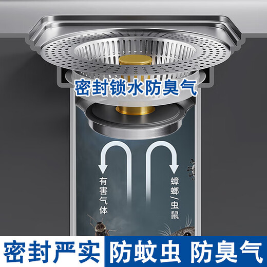 Jomoo New German Stainless Steel Kitchen Sink Filter Wash Basin Leak Plug Sink Universal Pop-up Core Drainer Flagship Large Strainer Model 508 Holes-5x Speed Discharge