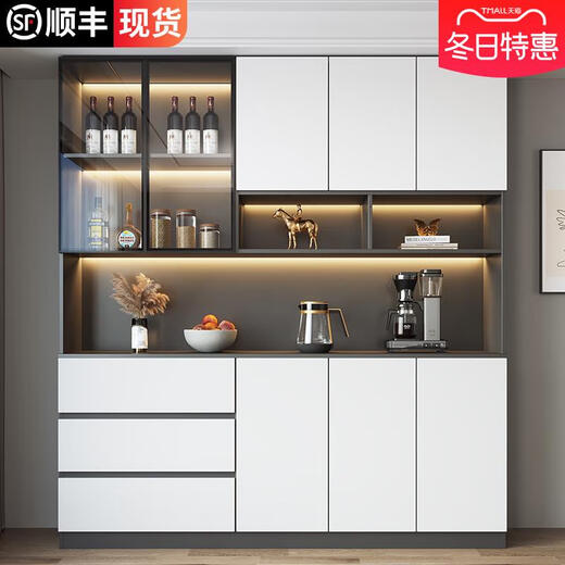 Sanqihu sideboard high cabinet integrated wall-mounted modern simple light luxury living room restaurant household tea and wine cabinet storage locker style 15280*40*220 SF installation double door