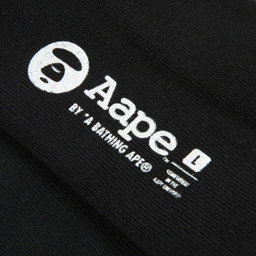 Aape flagship store accessories ape embroidery contrasting stripes casual trendy mid-calf socks 5321XXO BKX/black L