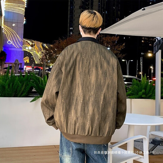 
HUALIN FASHION jacket men's spring and autumn 2025 trendy jacket casual workwear young and handsome thin top K15832 white gray M