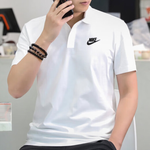 Nike (Nike) T-Shirt Herren 2025 Sommer New Sportswear schnell trocknend atmungsaktives Badminton Kurzärärmelte Tennis-Lappel-Polo-Hemd FN3895-100 m
