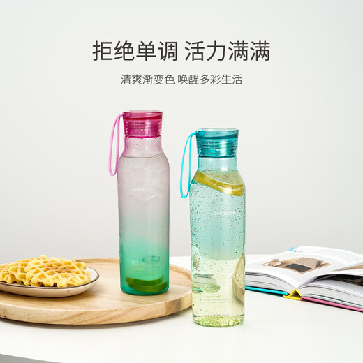 乐扣乐扣（LOCK&LOCK）塑料水杯运动夏天便携杯子Tritan健身男随行杯ins学生女 【750mL】(方形瓶身)白色 ABF756